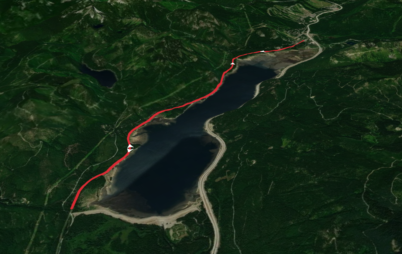 Palouse to Cascades State Park Trail westside of Keechelus Lake