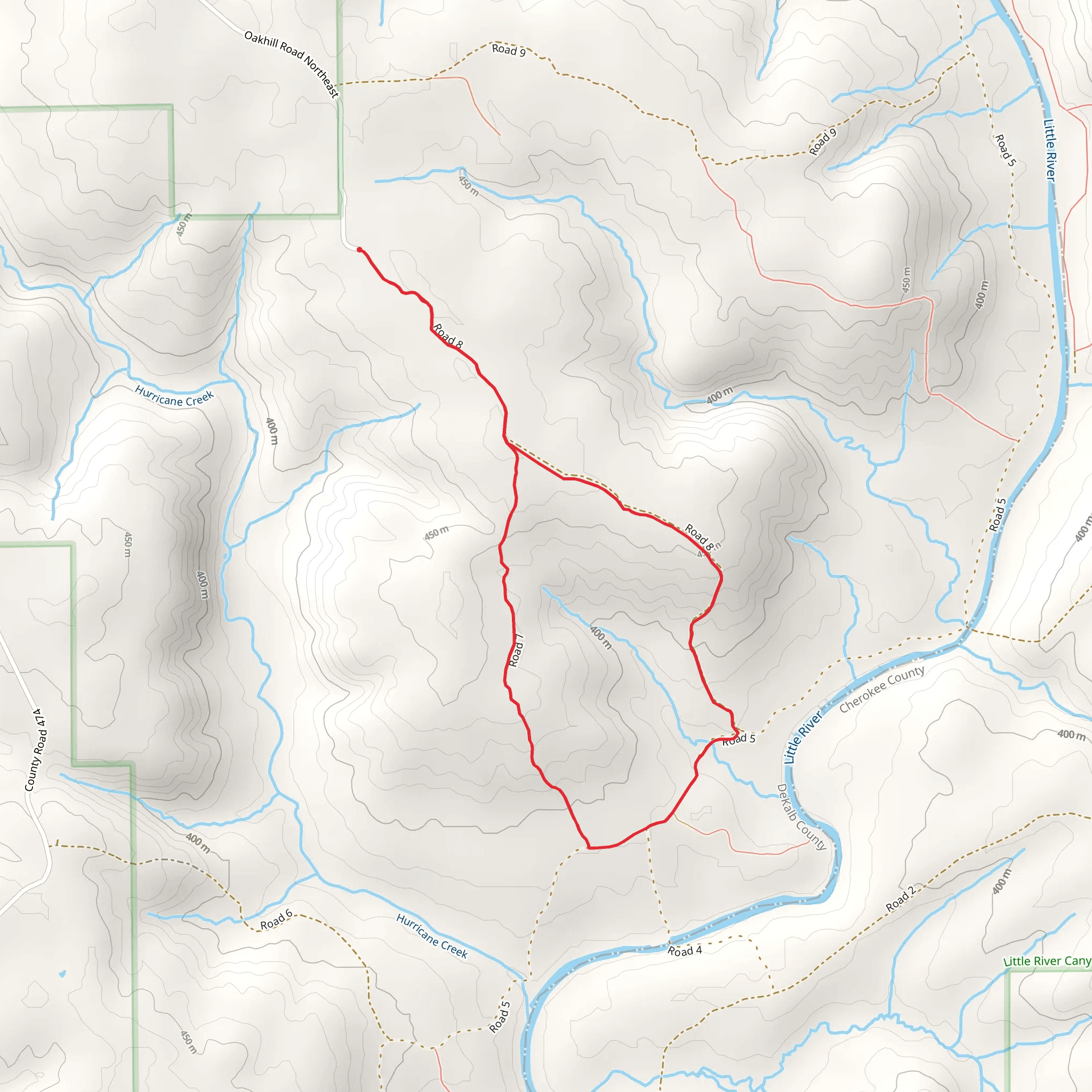 Road 8, 7 and 5 Loop mobile static map