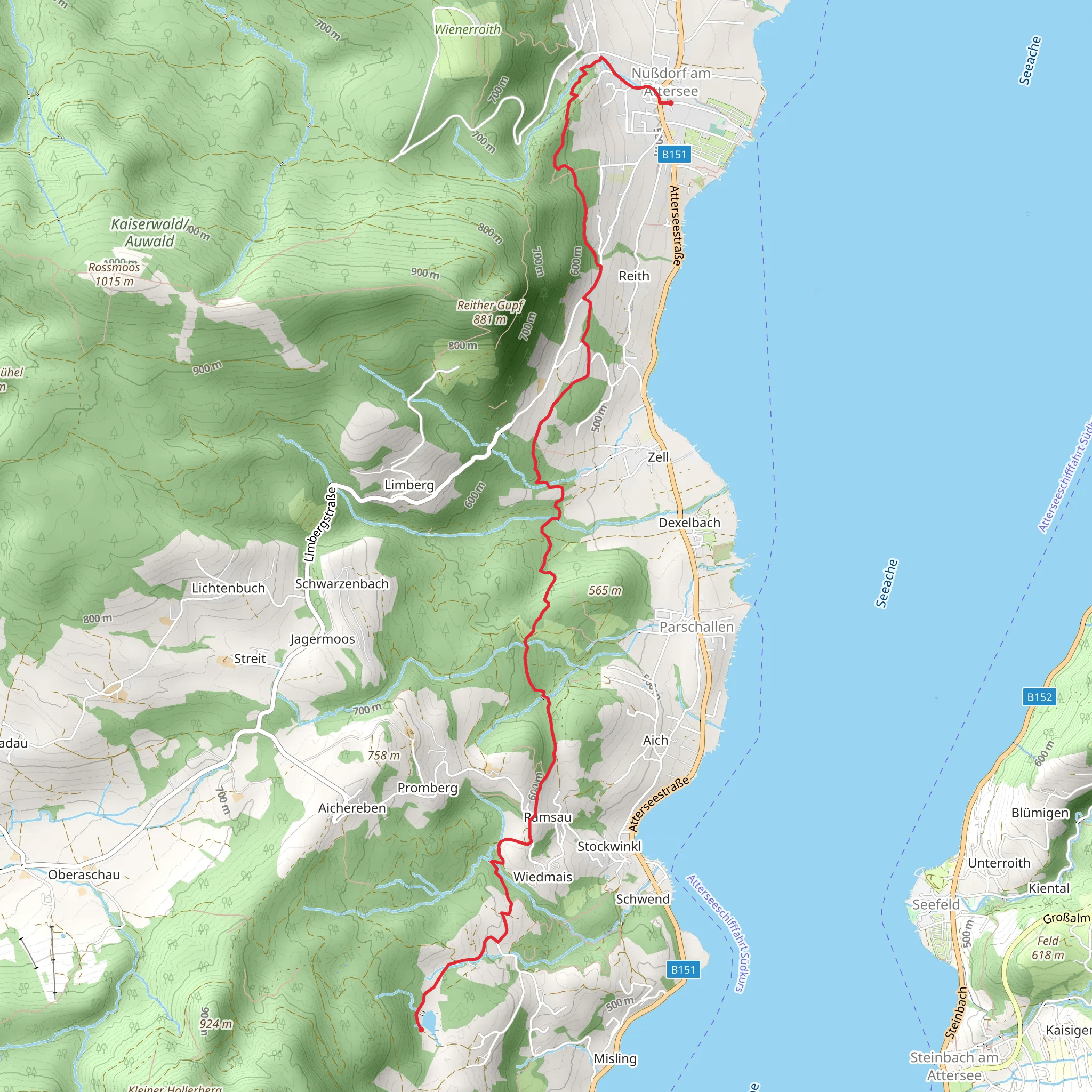 Reiserbauernmühle and Egelsee - West Hiking Trail mobile static map