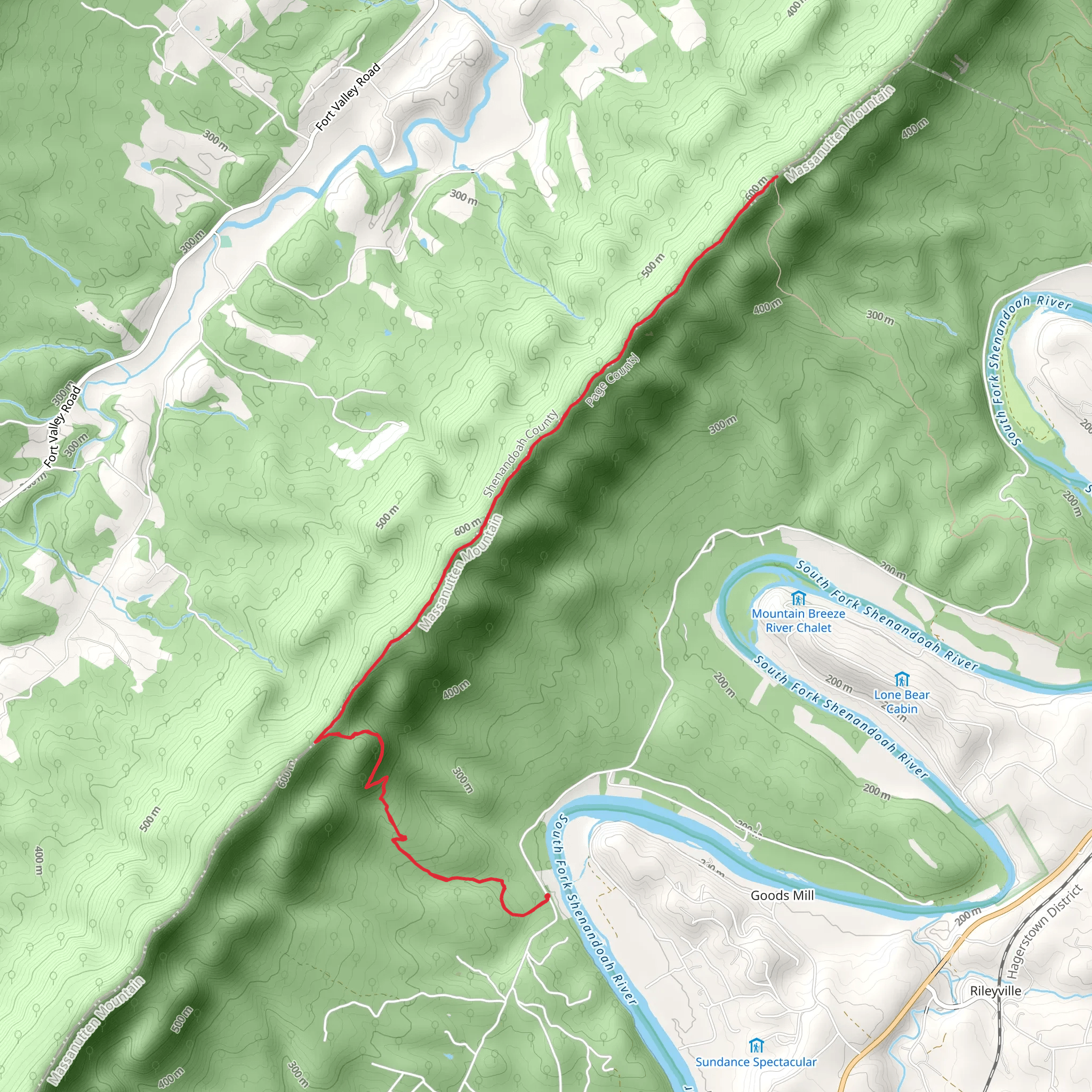 Habron Gap to Indian Grave Trail mobile static map