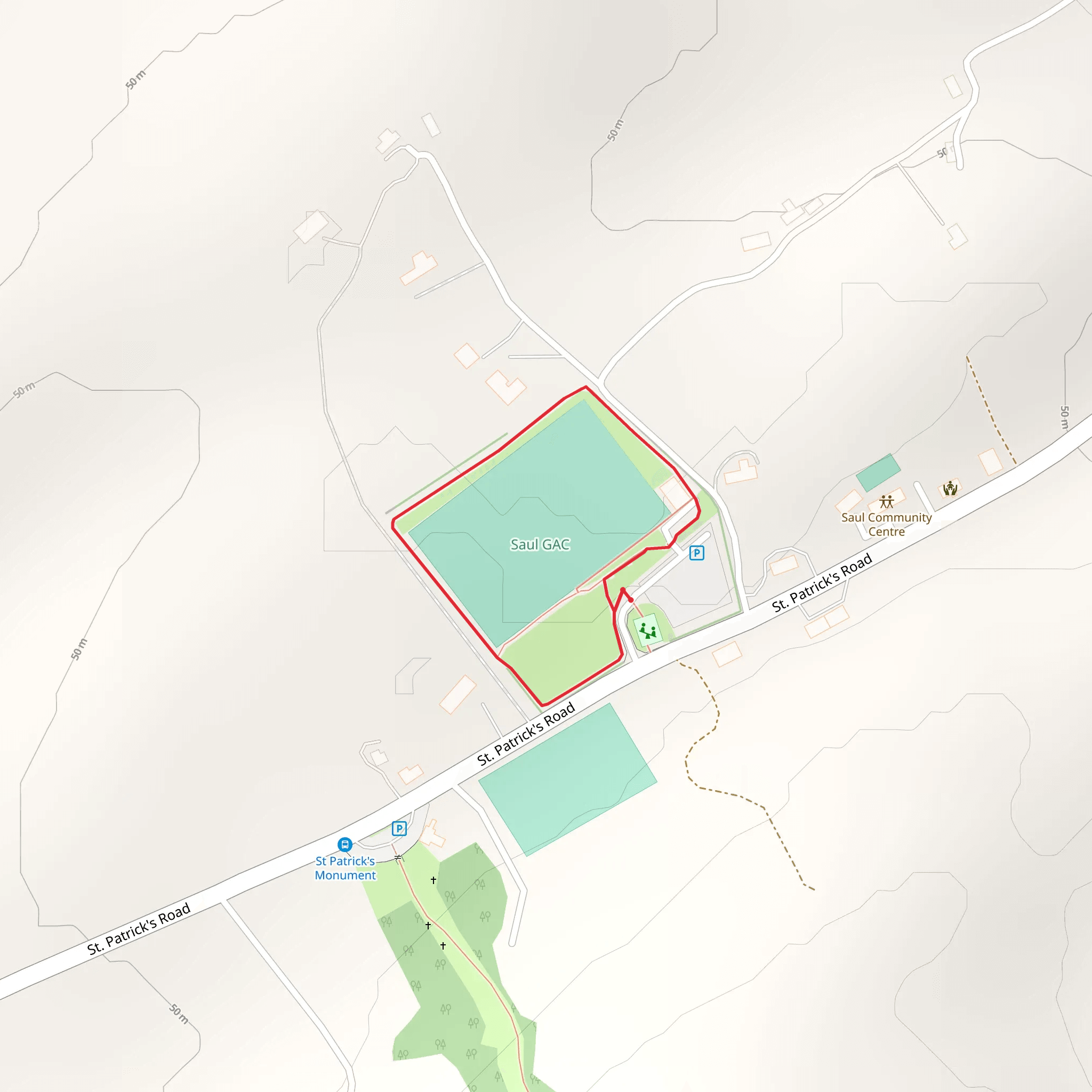 St Patrick's GAC Saul - Saul Family Trail mobile static map