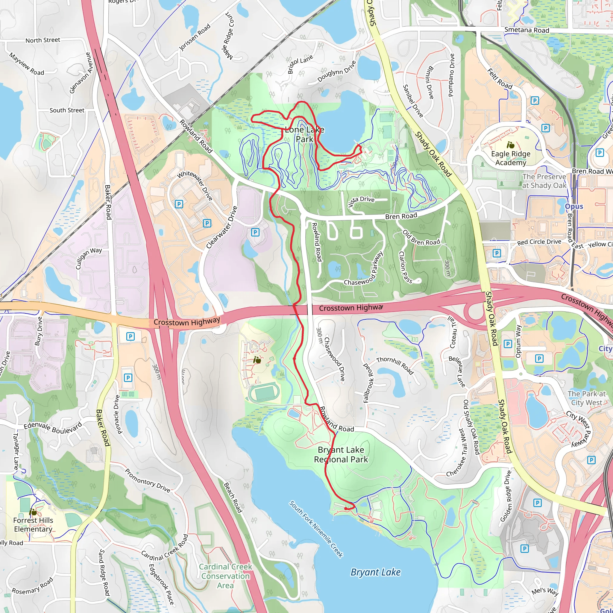Lone Lake via South Leg Trail mobile static map