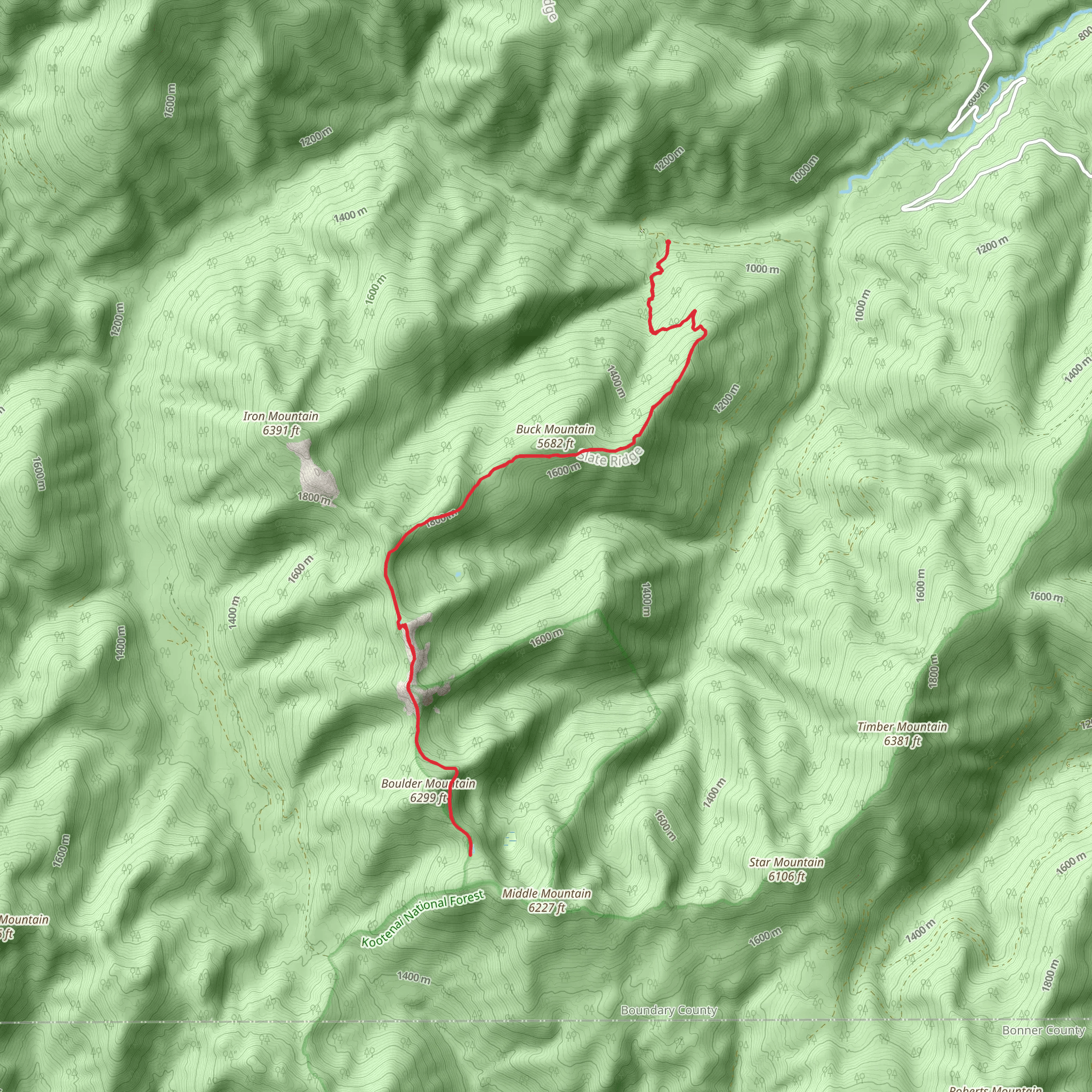Divide Lake via Buck Mountain Trail mobile static map