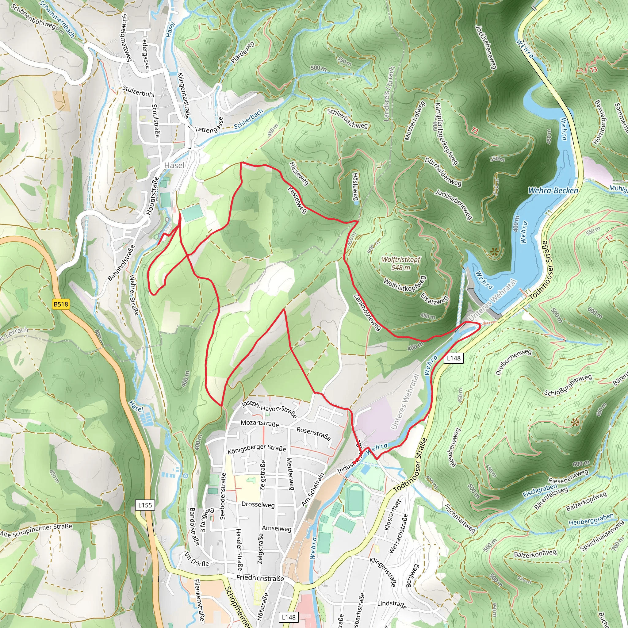 Hummelberg, Hasel and Erdmannshohle Loop mobile static map
