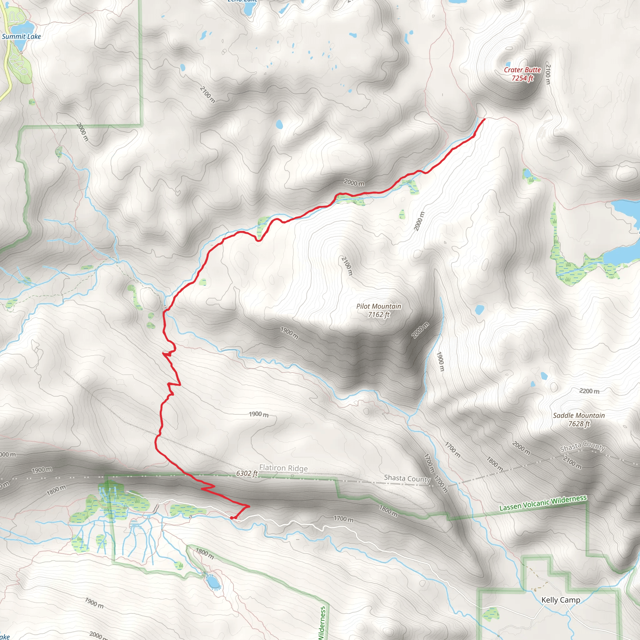 Grassy Swale Trail via Pacific Crest Trail - Section N mobile static map