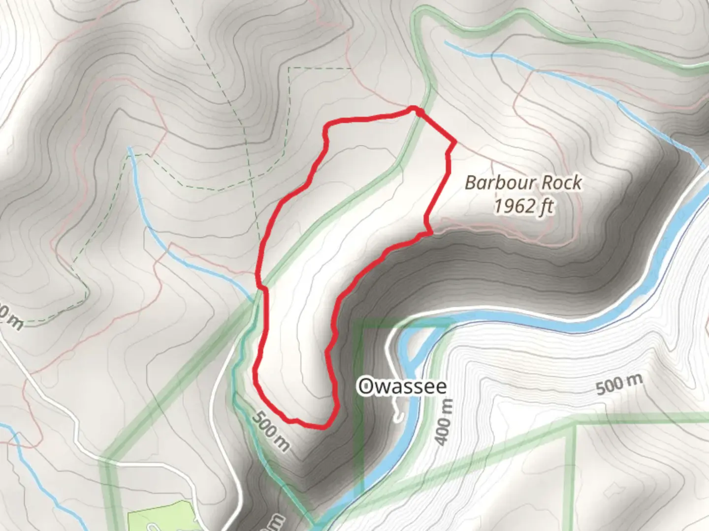 An image depicting the trail West Rim Trail and Barbour Rock Trail Loop from Colton Point Road and its surrounding area.