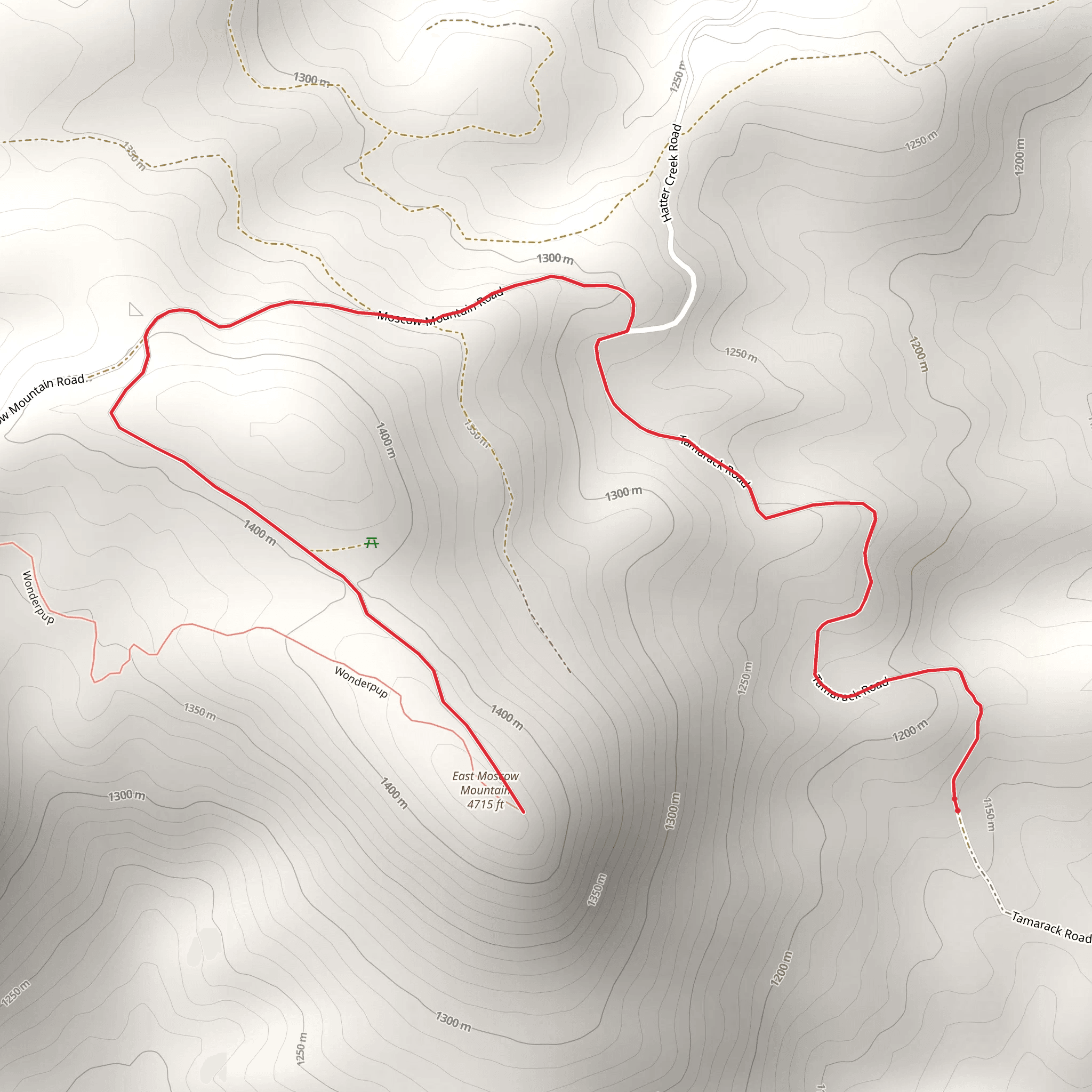 East Moscow Mountain mobile static map