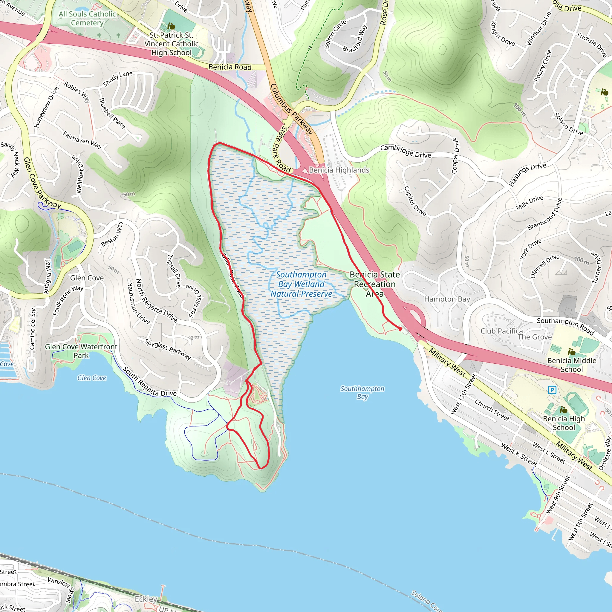 Mike Tougher Trail and Bay Area Ridge trail - North Bay mobile static map