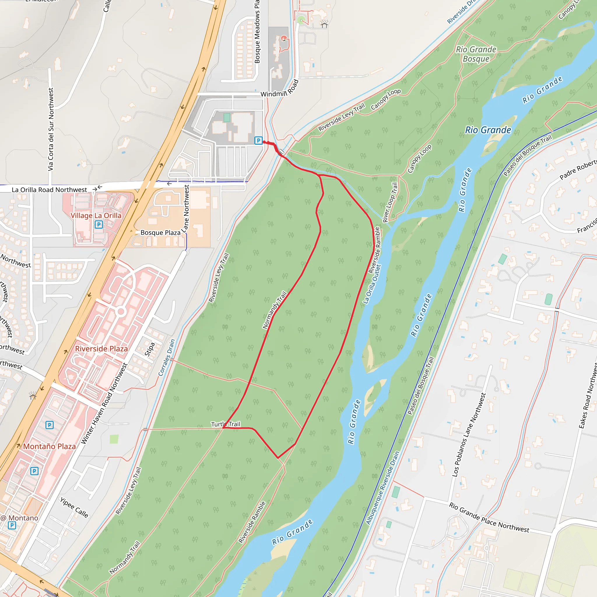 Riverside ramble and Normandy Loop Trail mobile static map