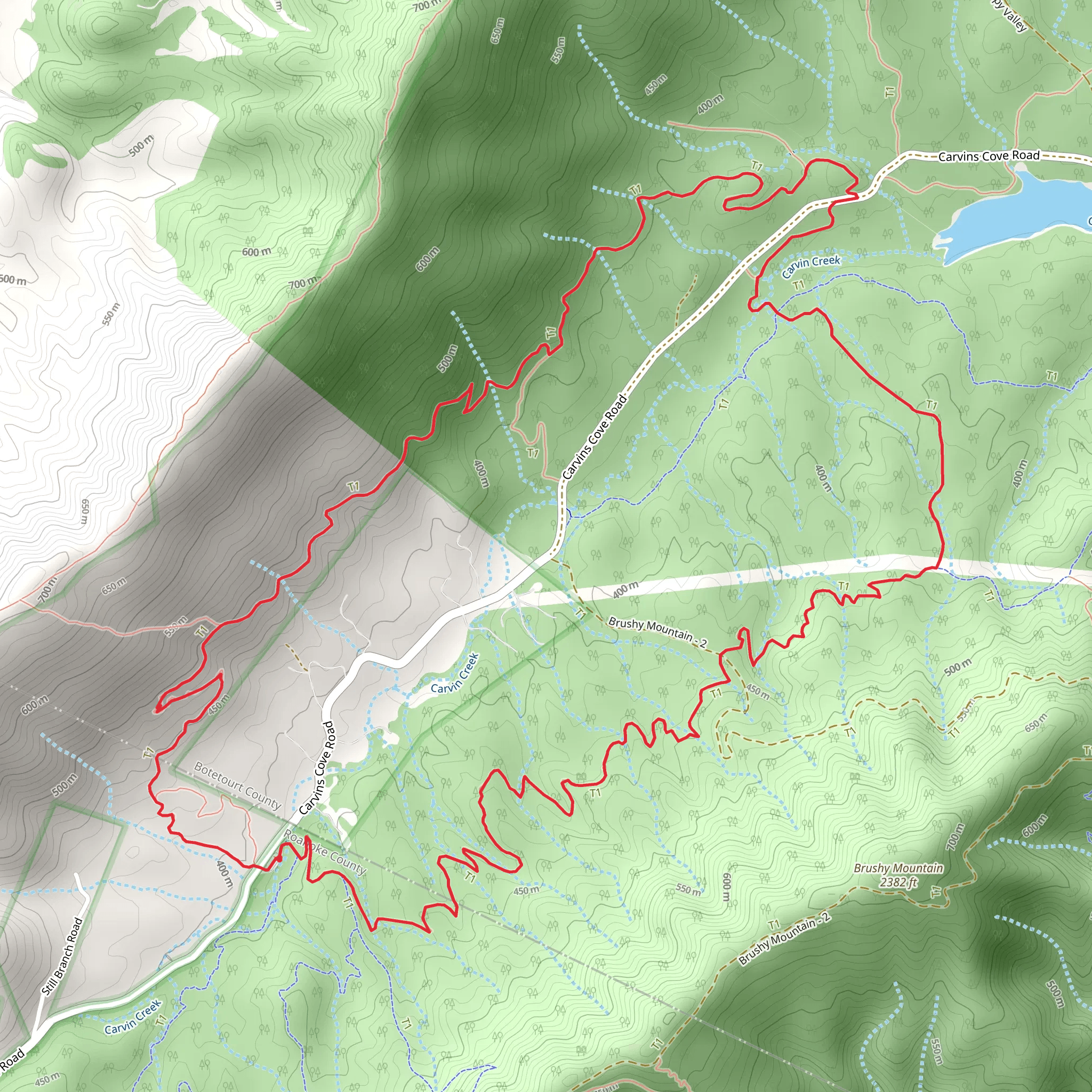 Four Gorges and Songbird Loop mobile static map