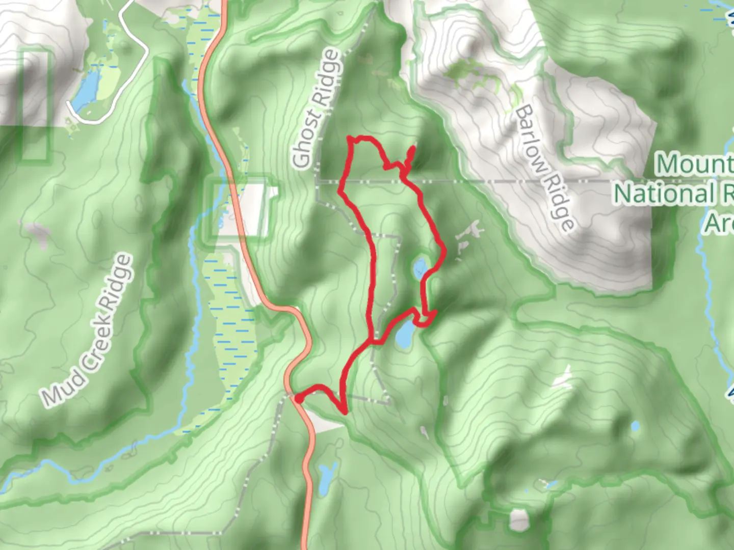 An image depicting the trail Lower Twin Lake, Upper Twin Lake, Palmateer Point and Pacific Crest Loop Trail and its surrounding area.