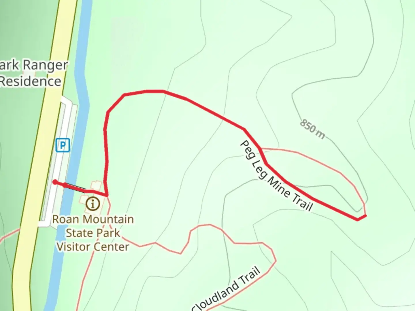 An image depicting the trail Peg Leg Mine Trail and its surrounding area.