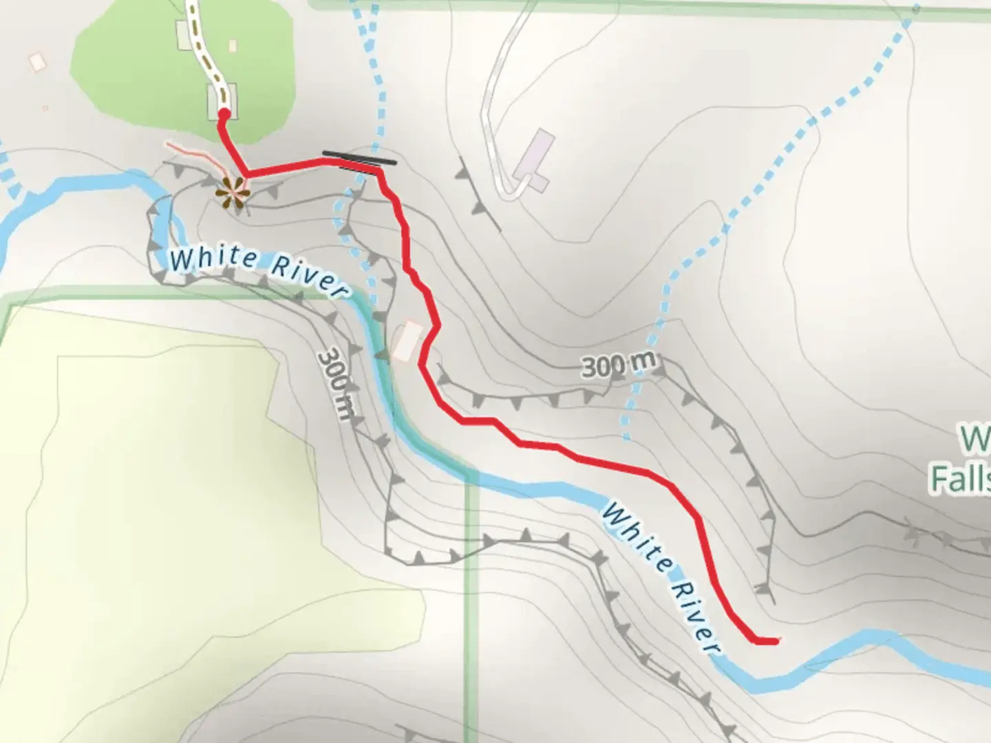 An image depicting the trail White River Walk and its surrounding area.