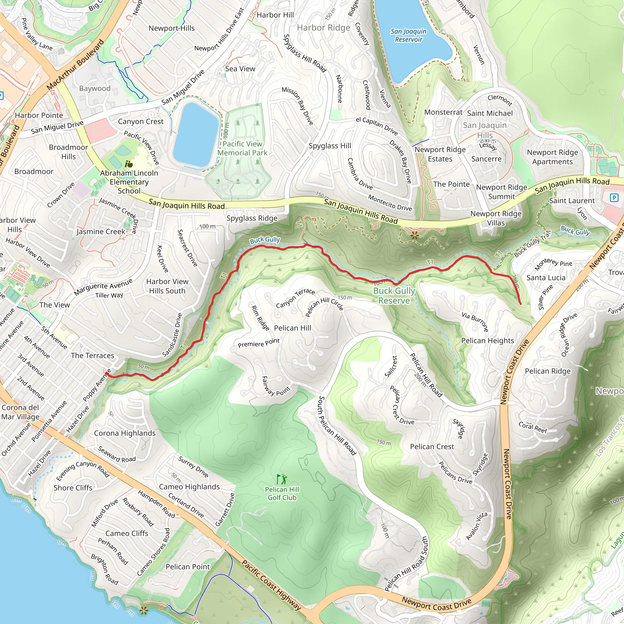 Buck Gully Trail mobile static map