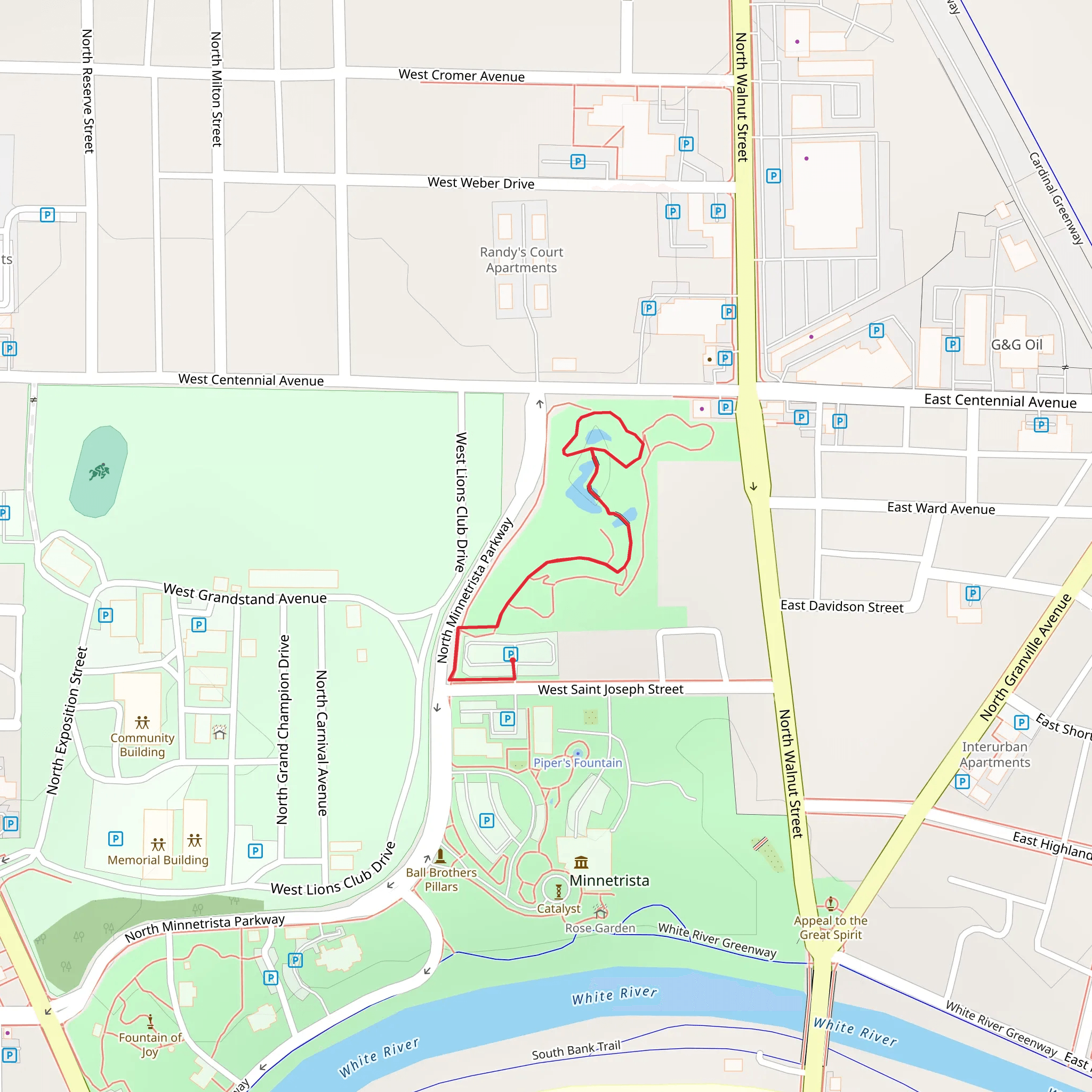 Minnetrista Nature Area Loop Trail mobile static map