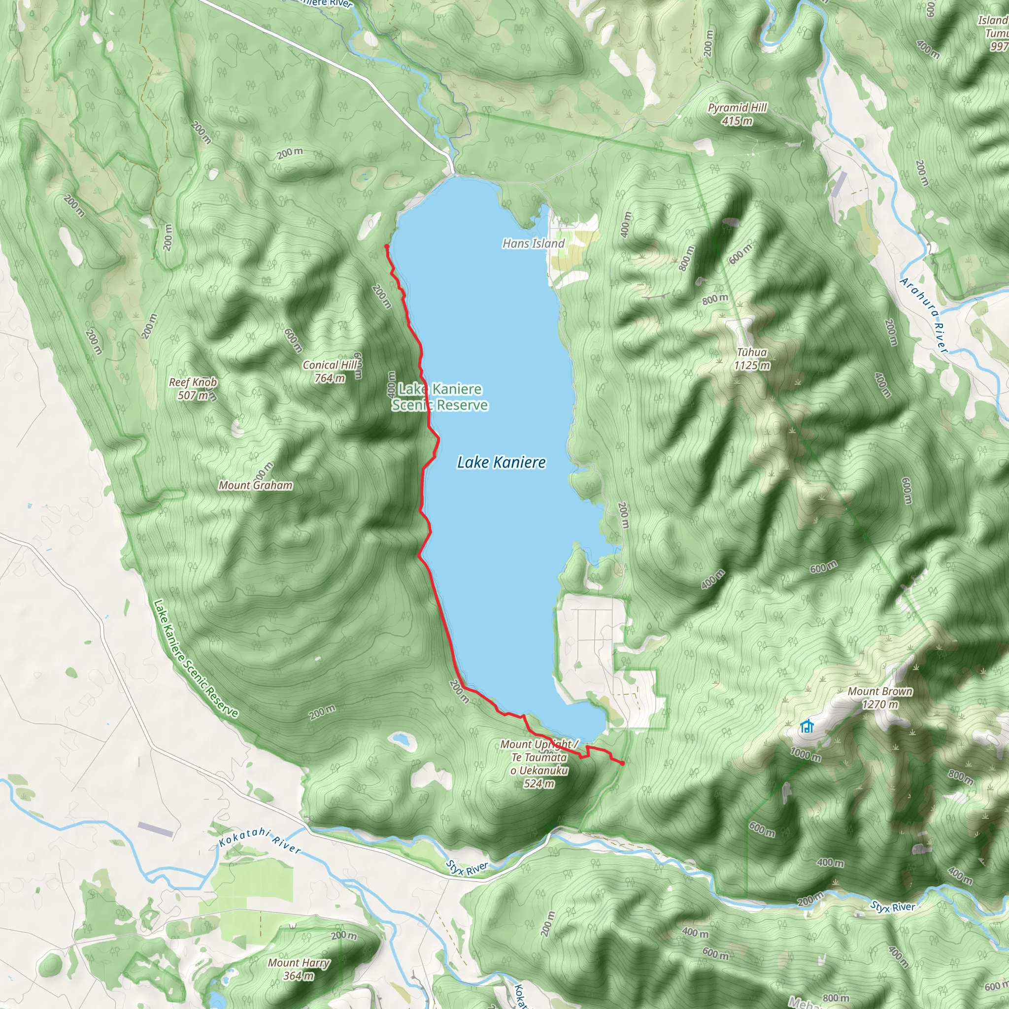 Lake Kaniere Walkway mobile static map
