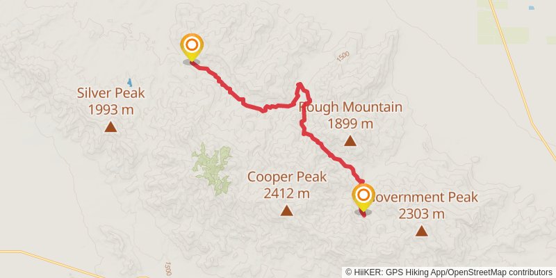Sky Islands Traverse stage 43 Map