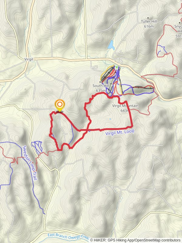 Virgil Mountain Loop from Hauck Hill Road mobile static map