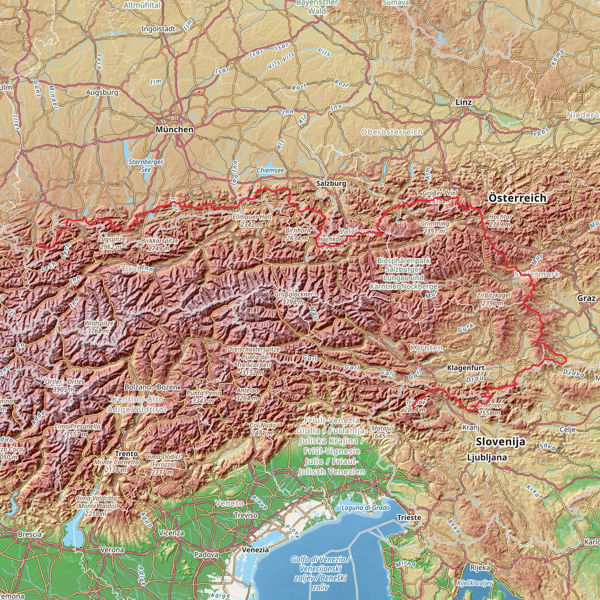 Via Alpina - Purple Trail mobile static map