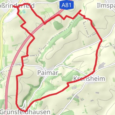 Grobrinderfeld and Krensheim Loop mobile static map