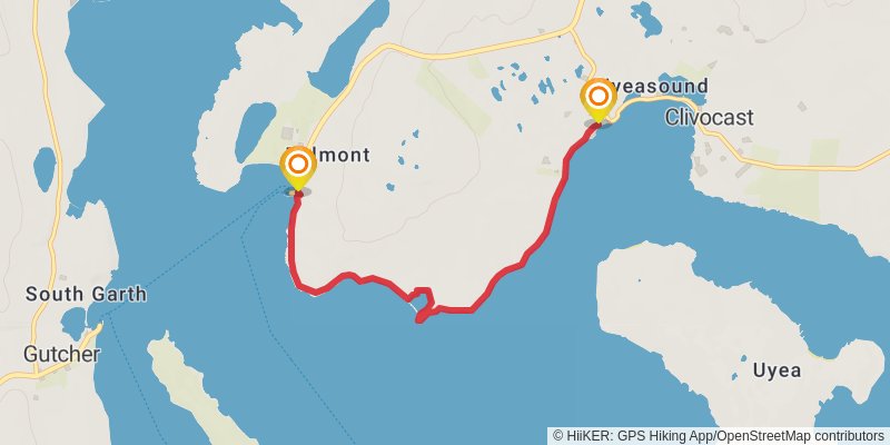 Coastal Walk of Shetland - South Mainland stage 13 Map