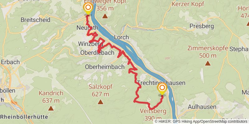 RheinBurgenWeg stage 11 Map
