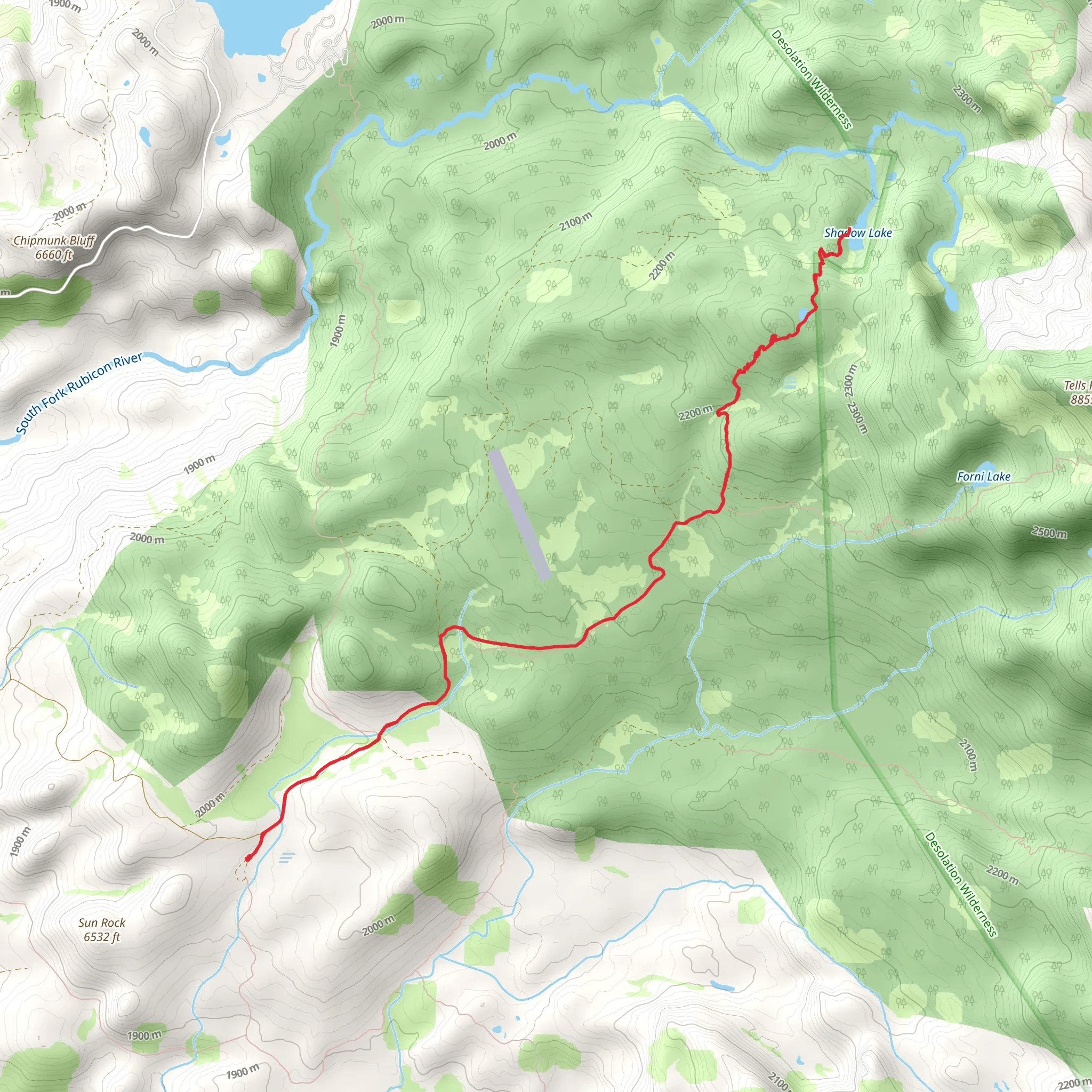 Shadow Lake Trail mobile static map