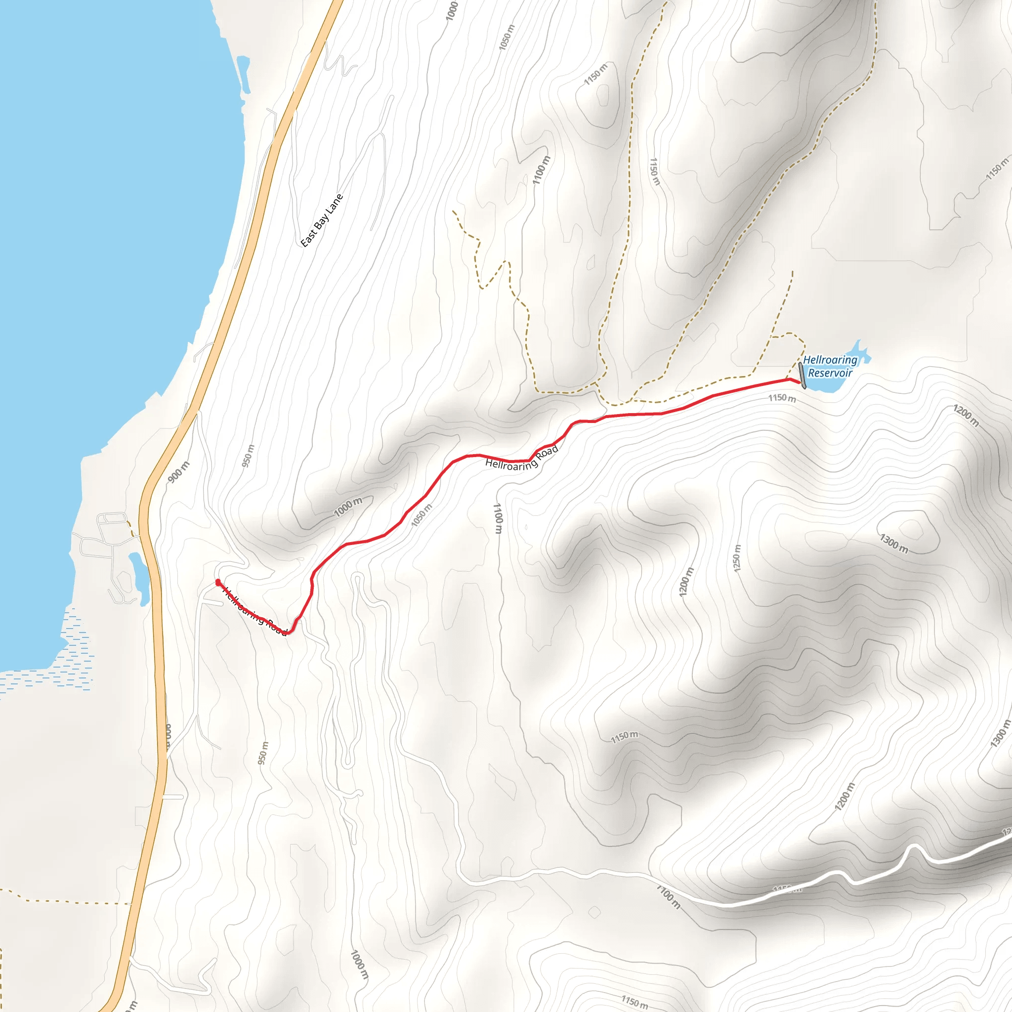 Hellroaring Reservoir mobile static map