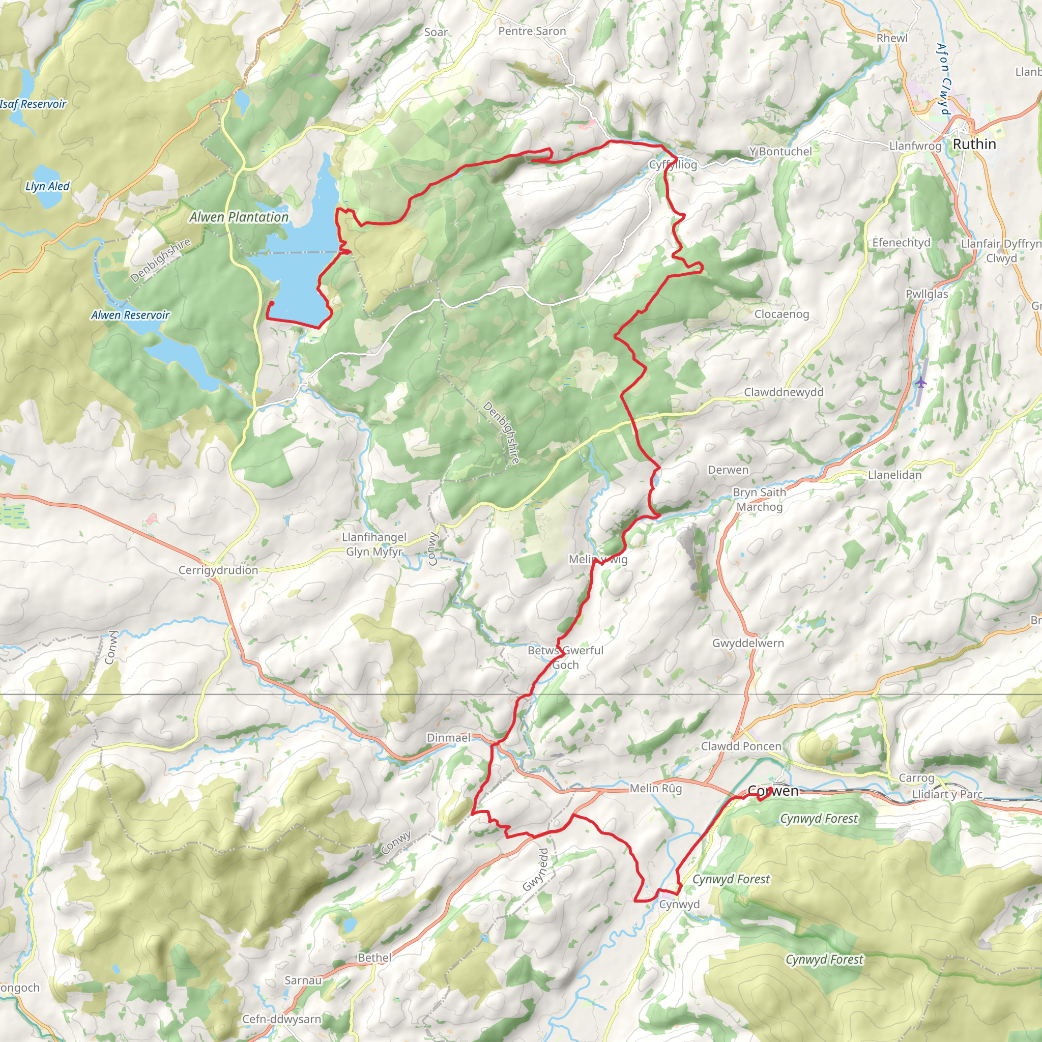 Brenig Way mobile static map