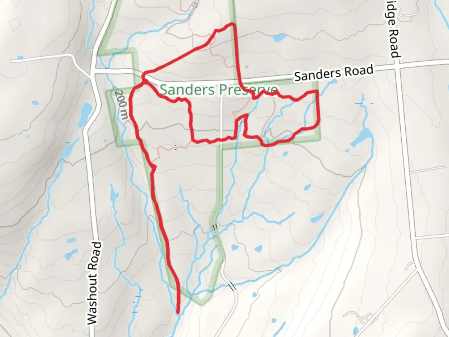 An image depicting the trail Rabbit Hollow Washout and its surrounding area.