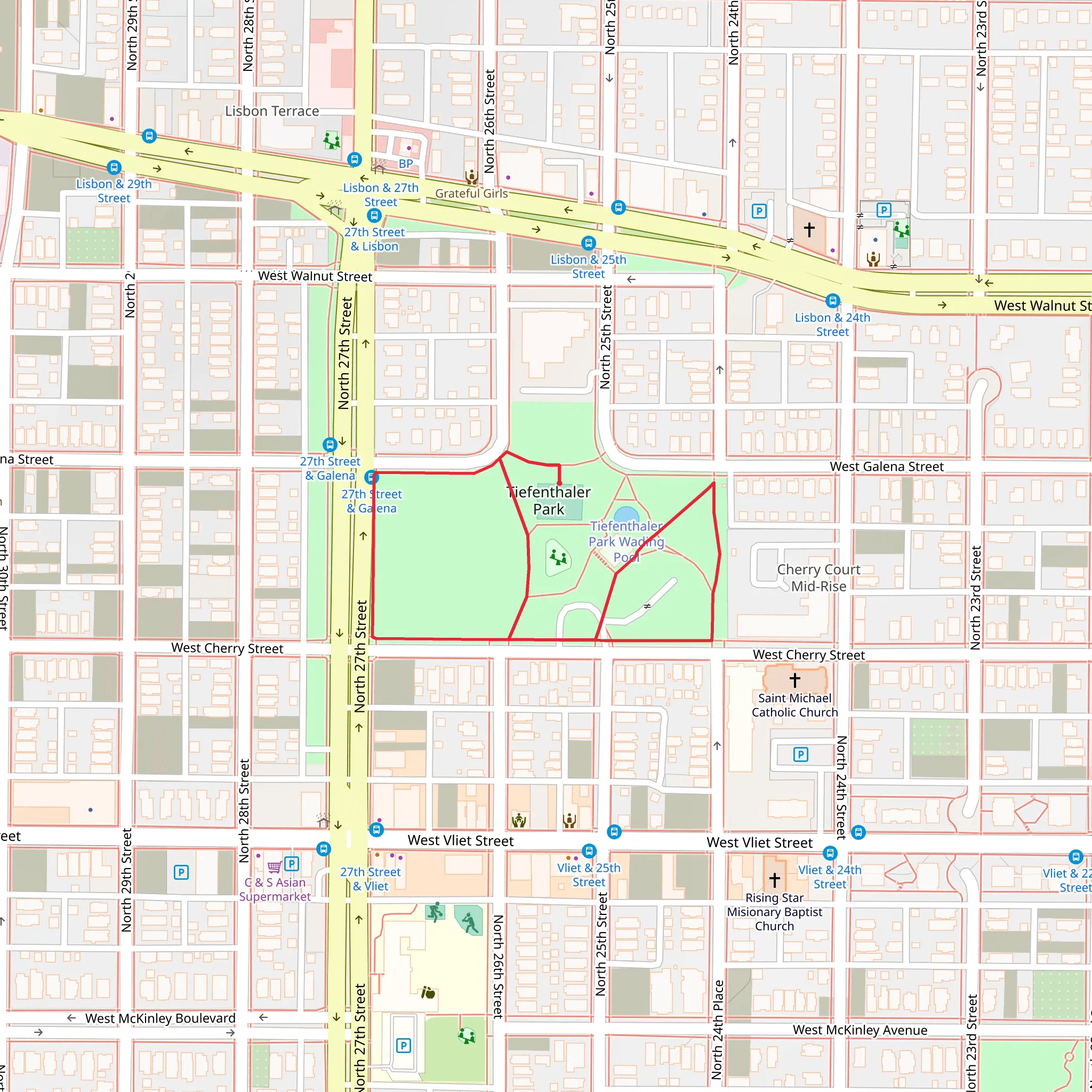 Tiefenthaler Park Loop mobile static map