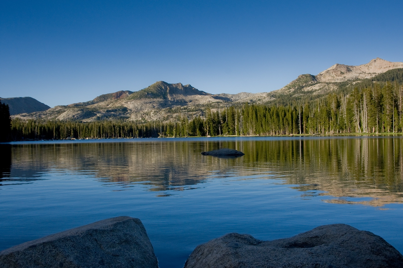 An image depicting the trail Grouse, Hemlock and Smith Lake from Wrights Lake and its surrounding area.