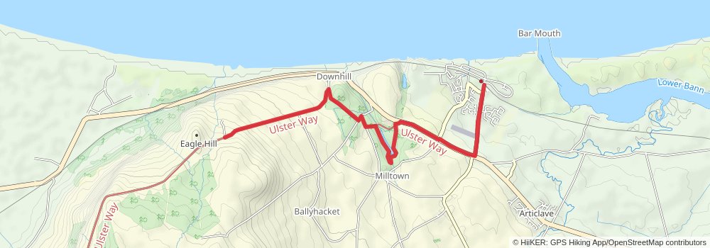 Dungiven to Castlerock via The North Sperrins Way stage 4 Map