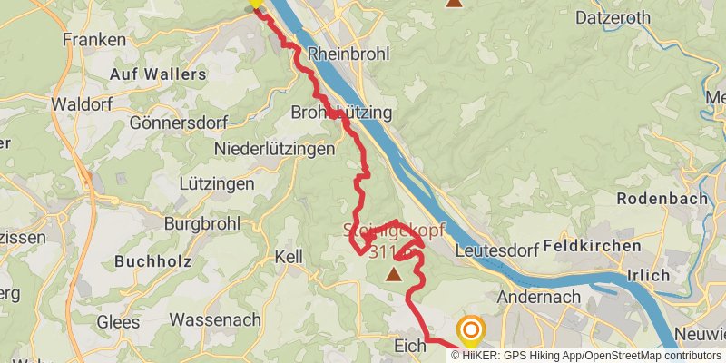 RheinBurgenWeg stage 3 Map