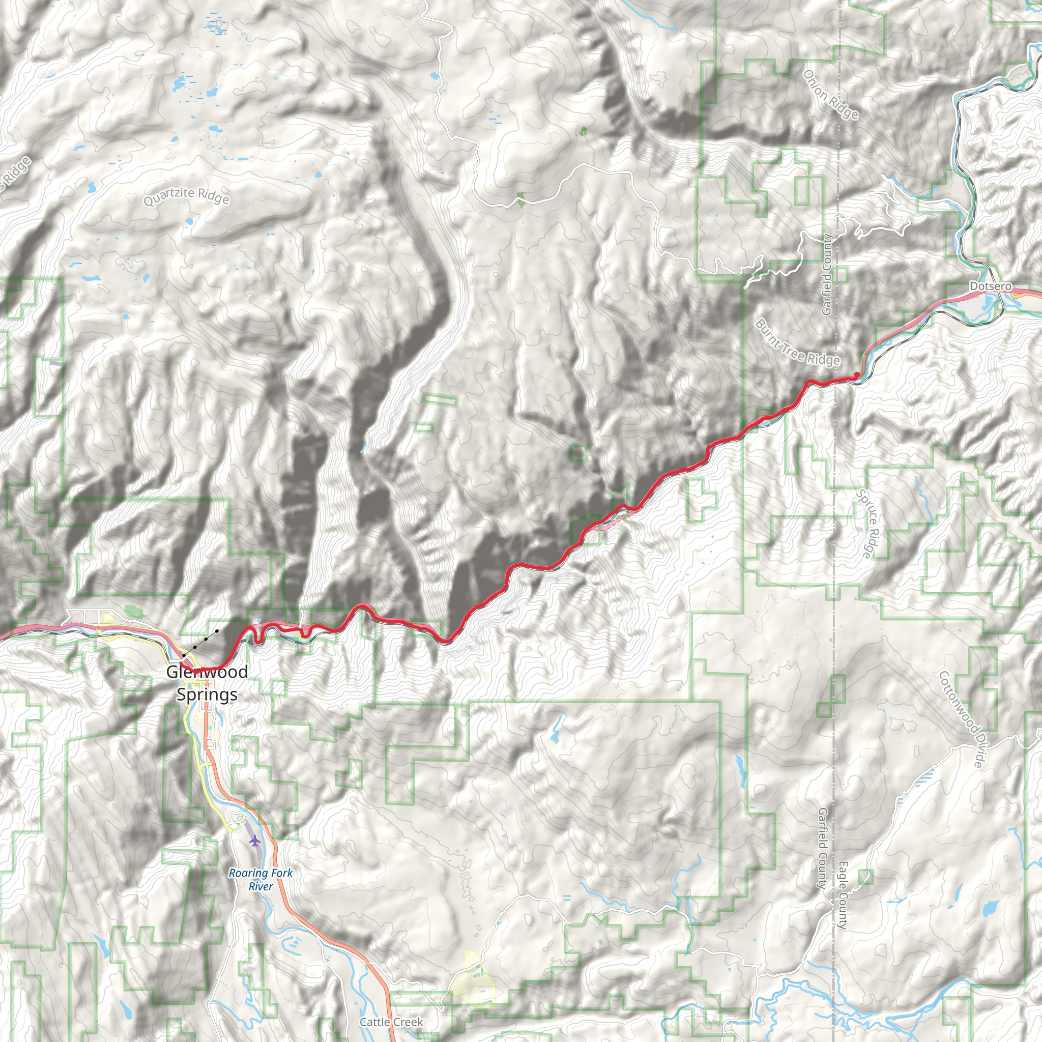 Glenwood Canyon Trail mobile static map