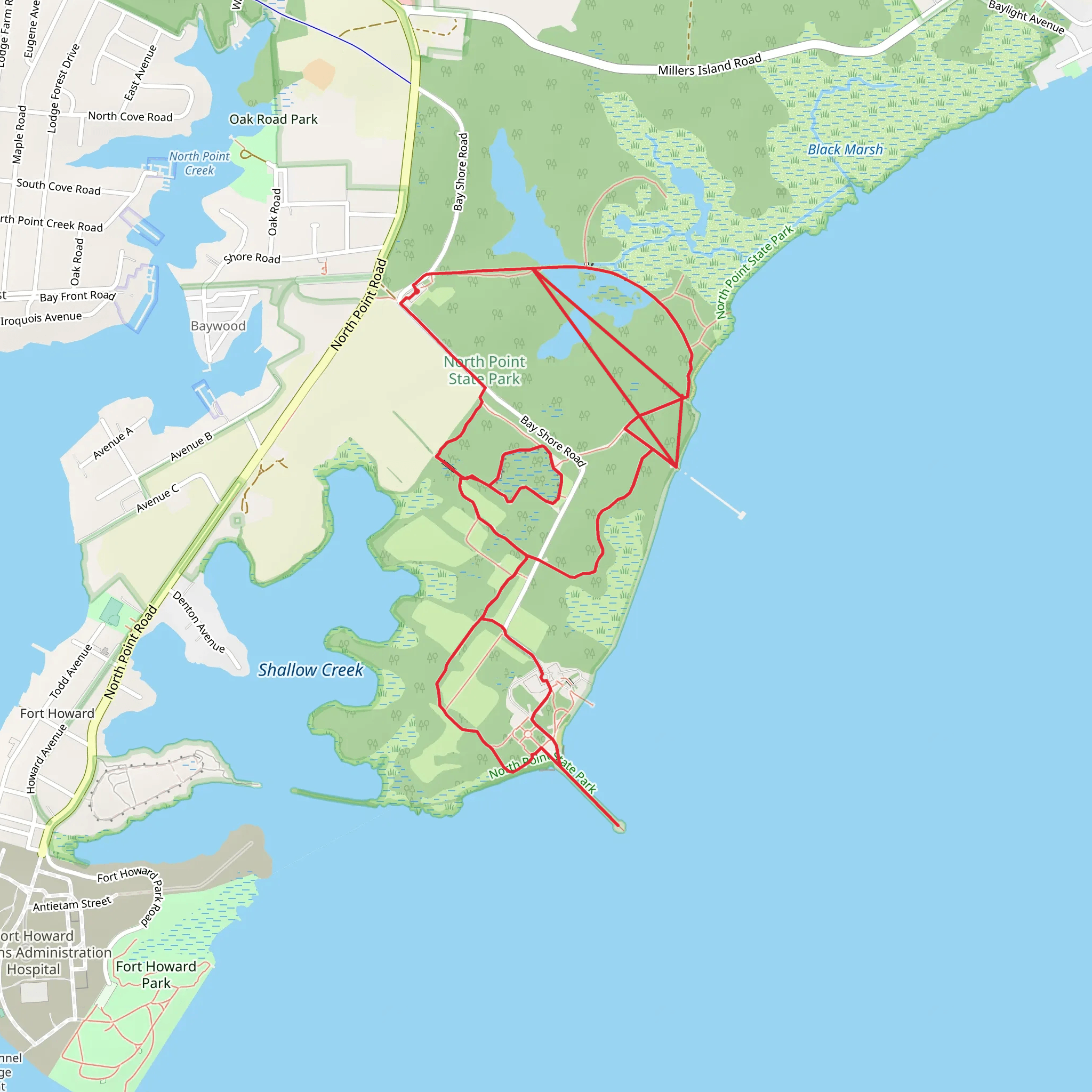 Sedgy Point and Black Marsh Trail Loop mobile static map