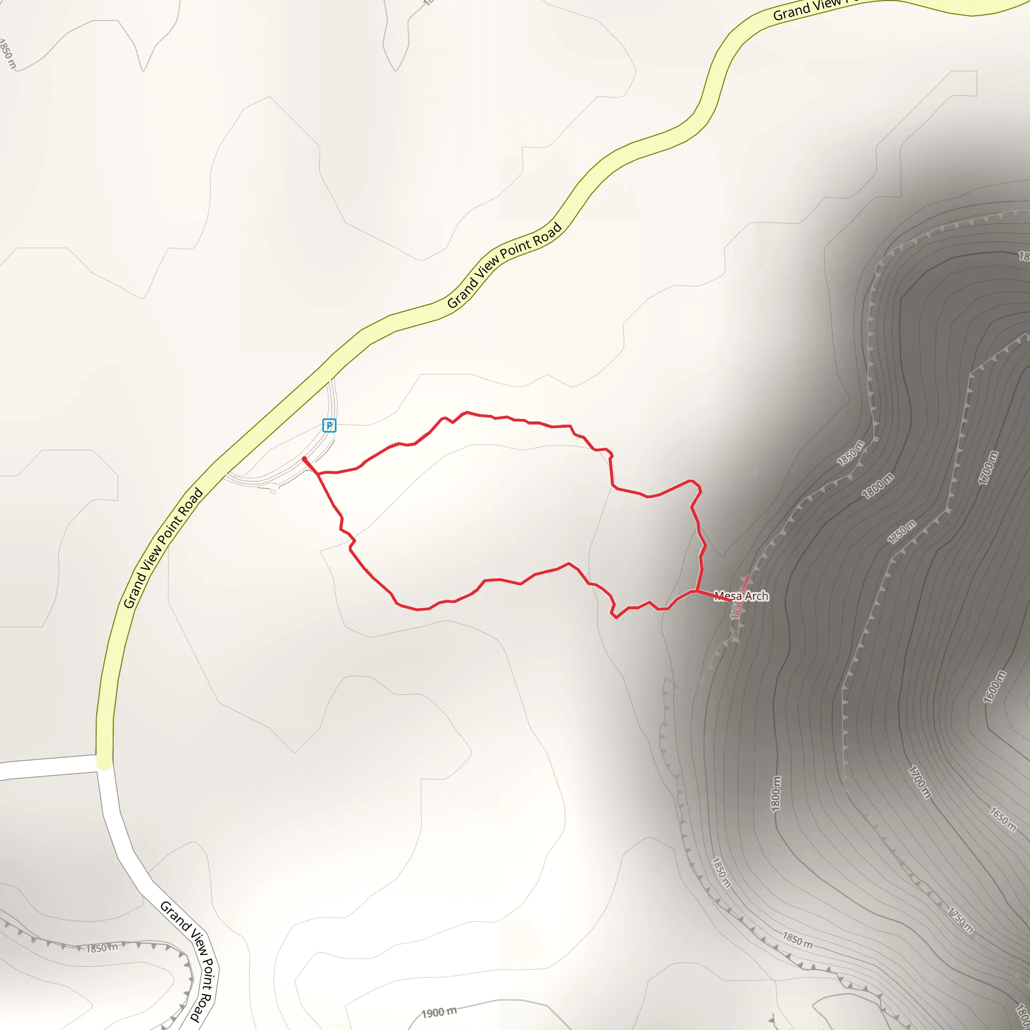 Mesa Arch Loop mobile static map