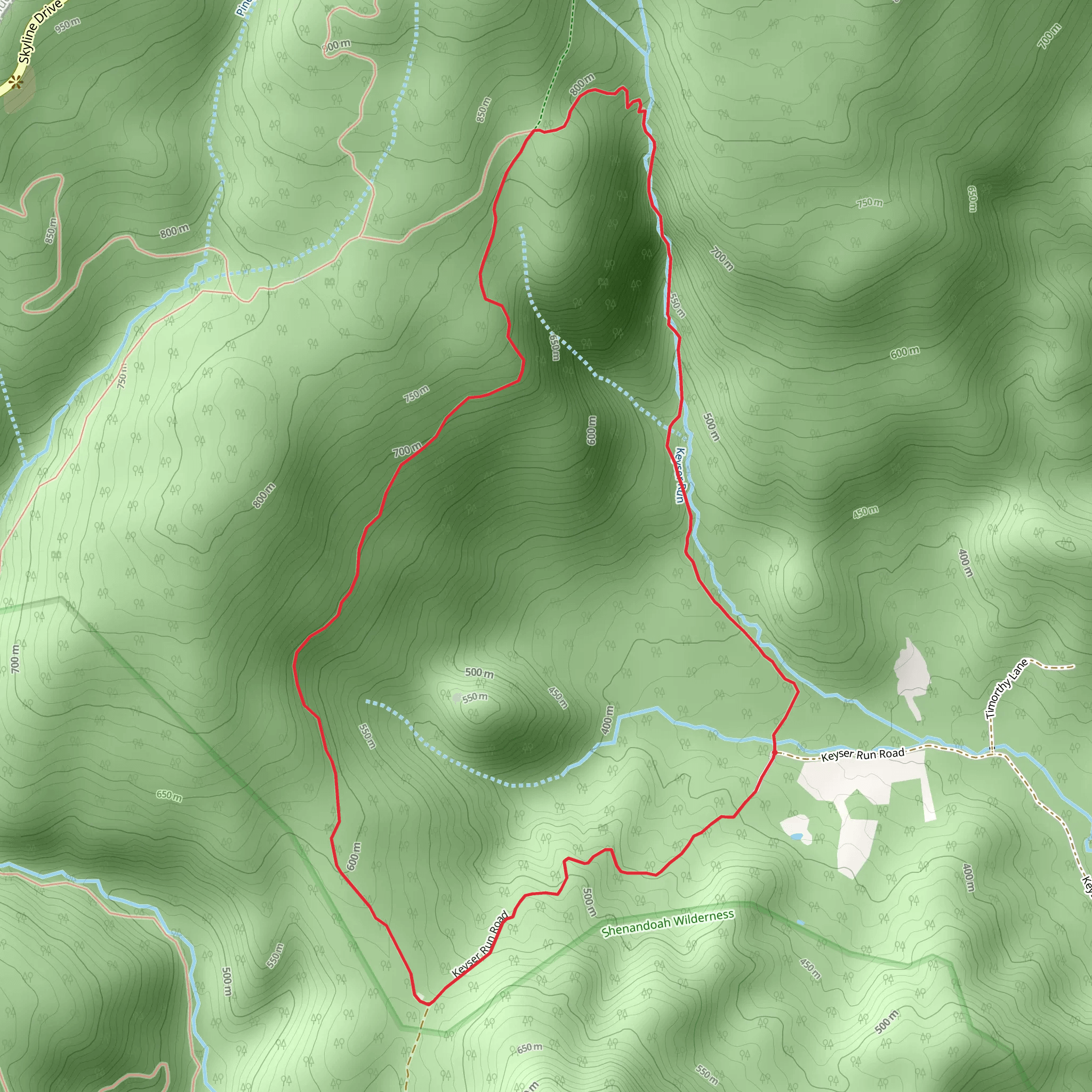 Keyser Run Road Loop mobile static map
