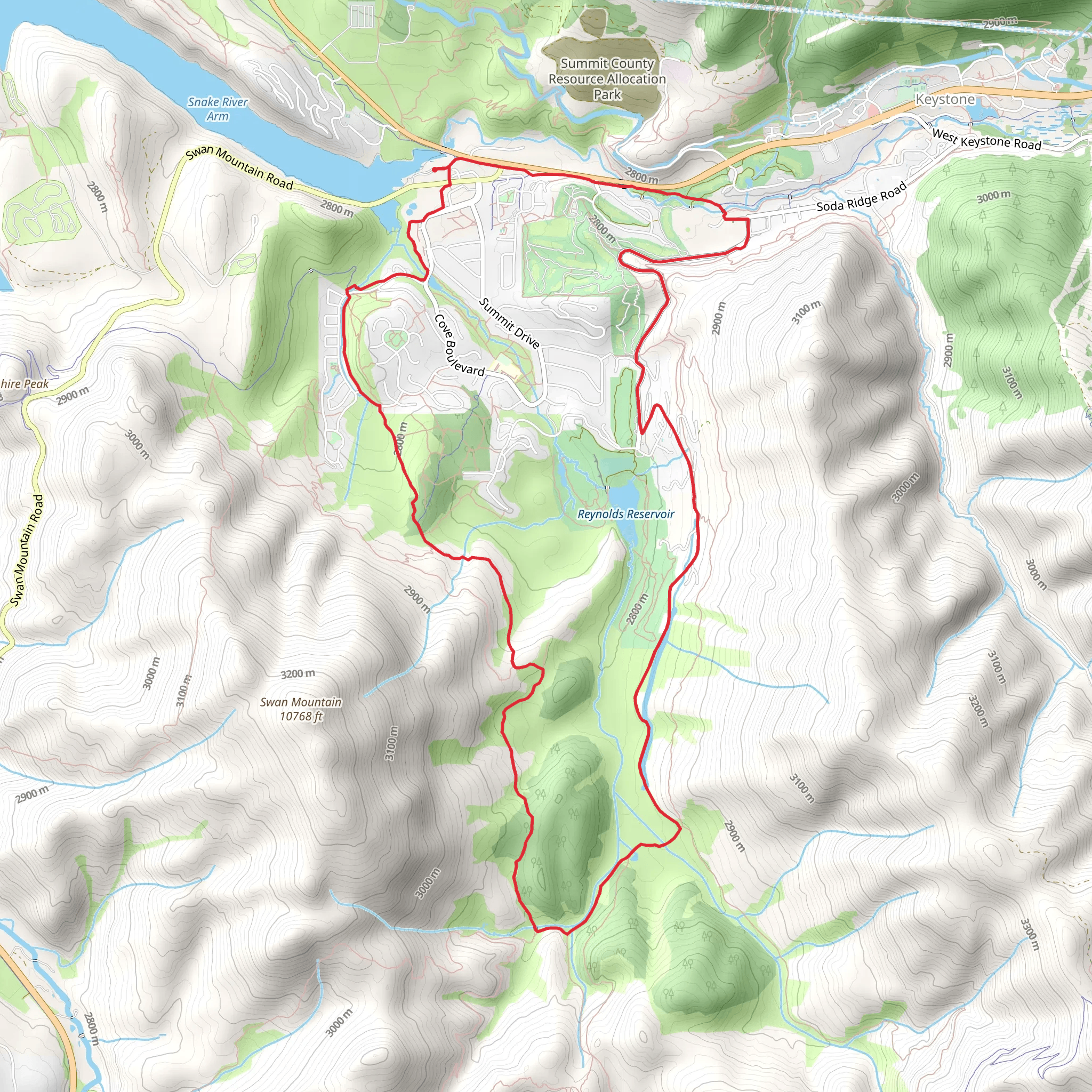 Dillon Reservoir Recpath and Snake River Trail mobile static map