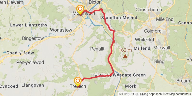 Monmouthshire Way stage 2 Map