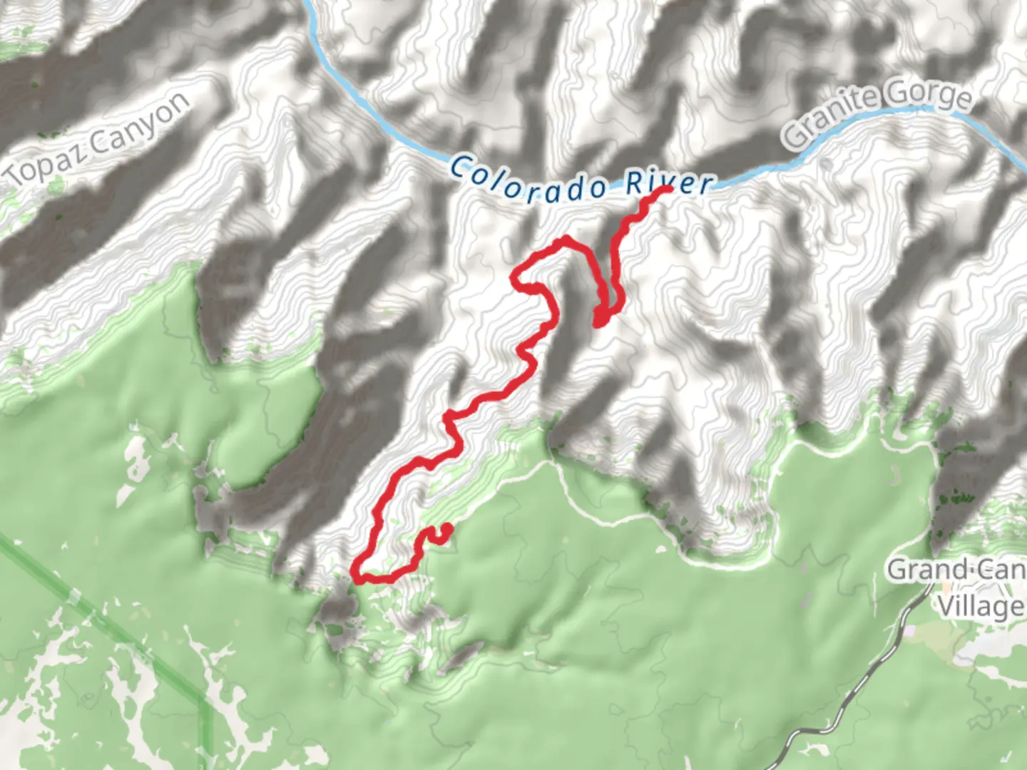 An image depicting the trail Granite Rapids via Hermit Trail and its surrounding area.
