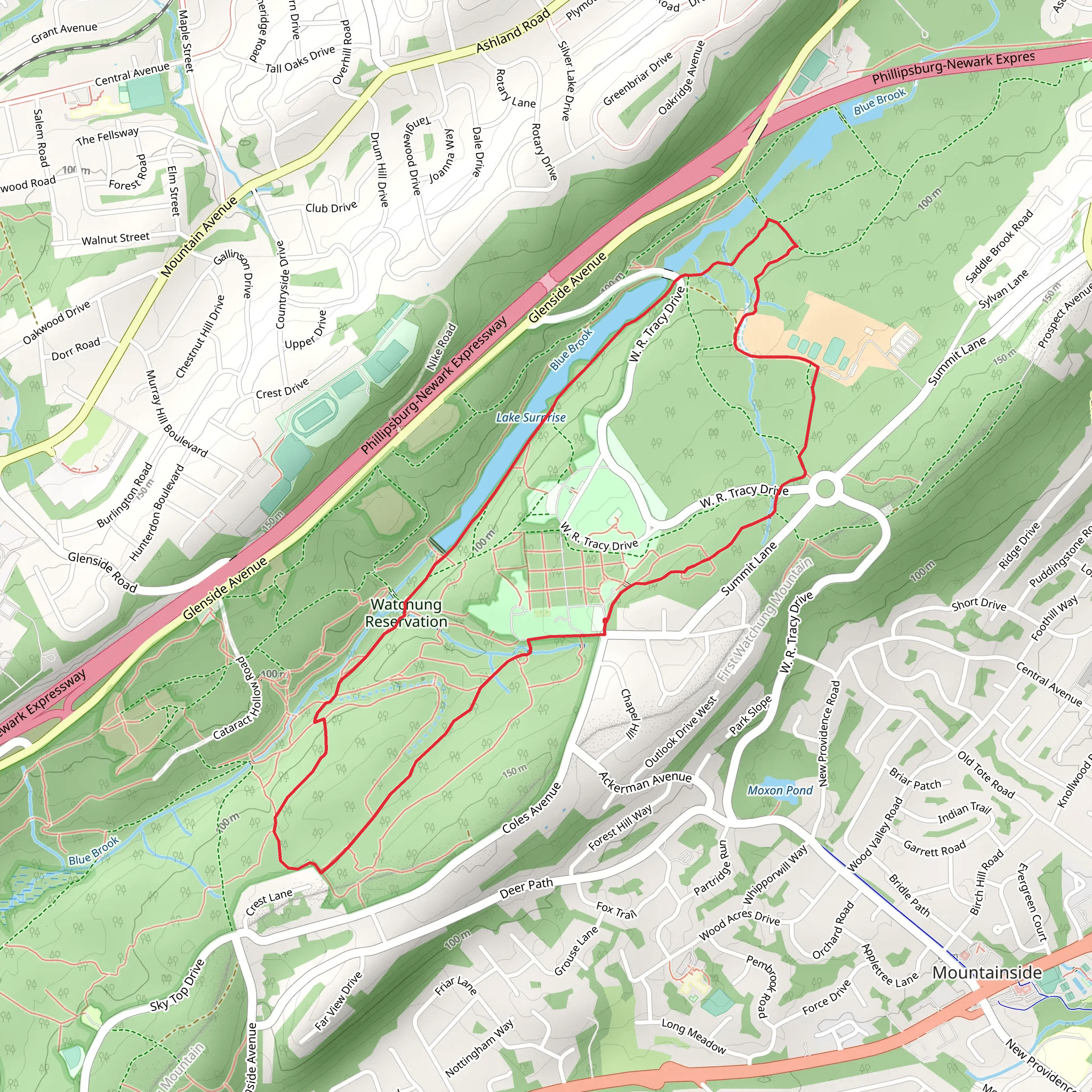 Yellow, Blue, Purple and White Loop Trail mobile static map