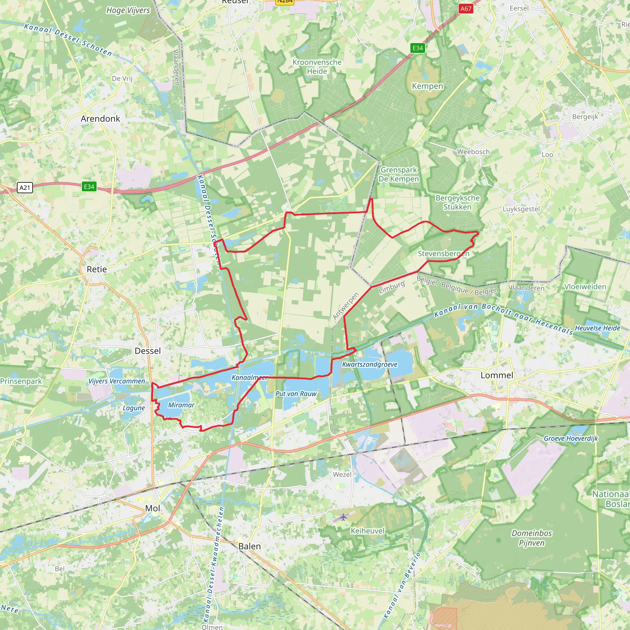 Steenovens, Klampen and Miramar Loop mobile static map