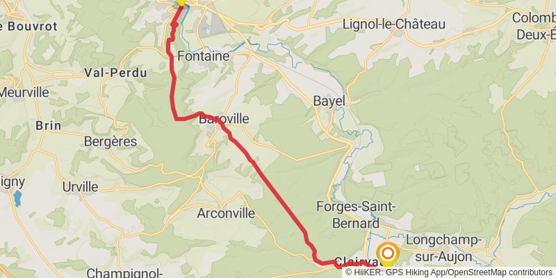 Via Francigena - France stage 33 Map