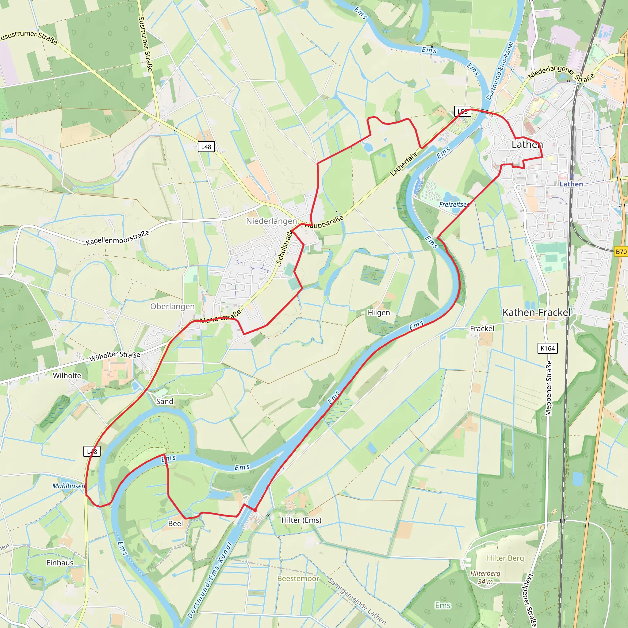 Ems via Wanderweg Niederlangen - Zum Hebbel mobile static map