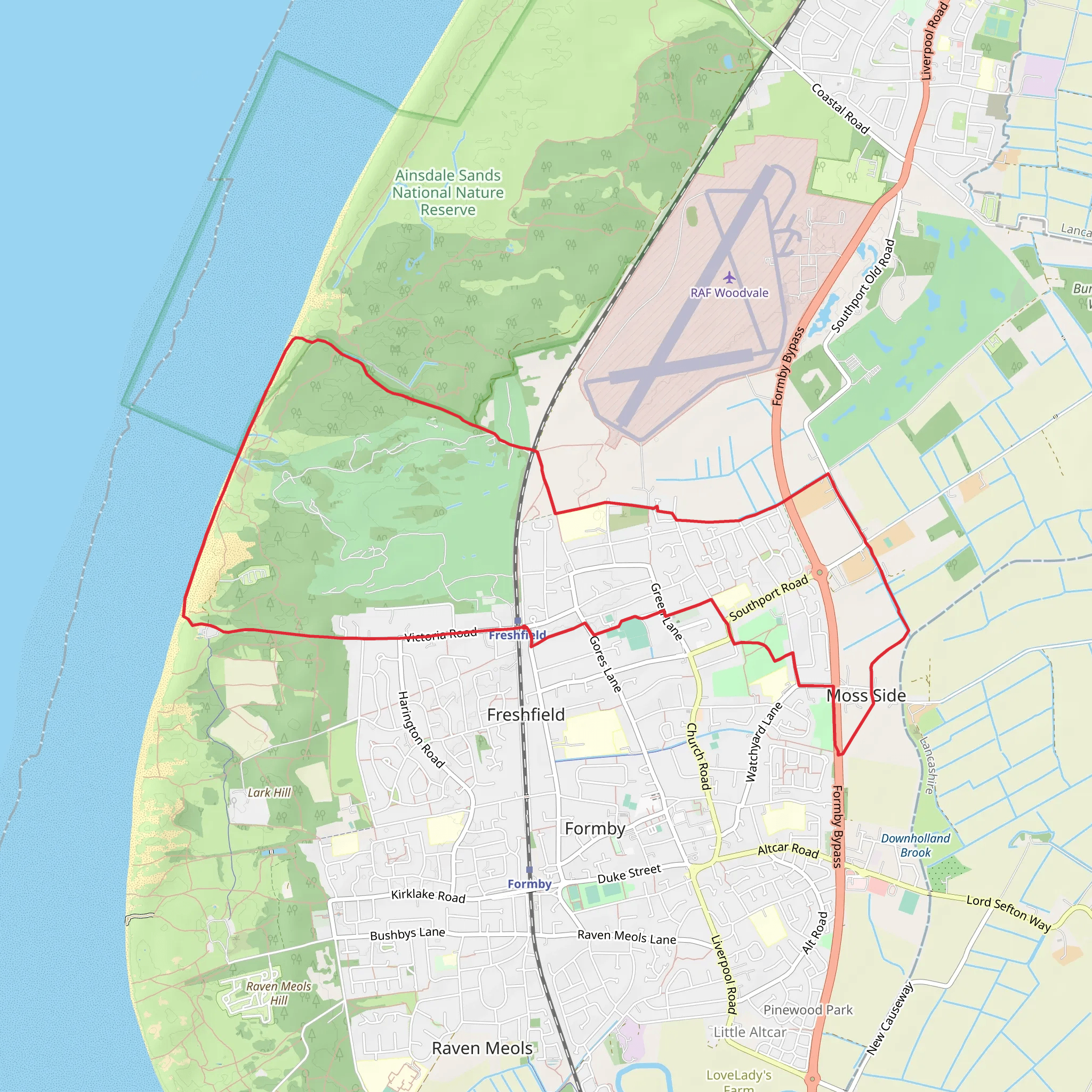 Formby Beach Loop - Freshfield mobile static map