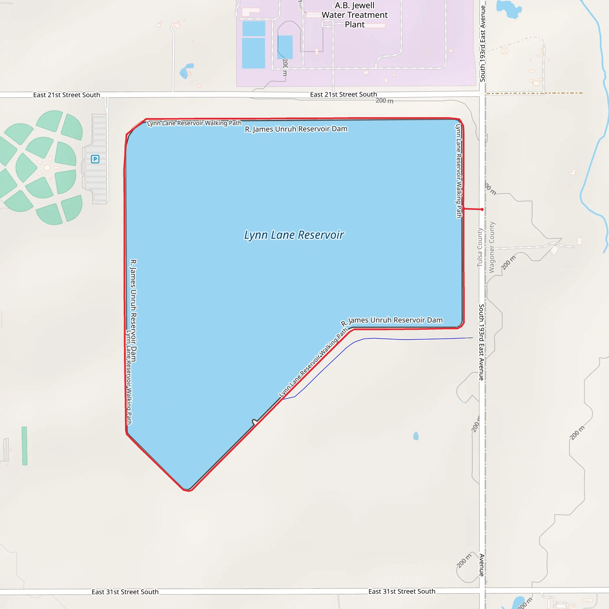 Lynn Lane Reservoir Loop mobile static map