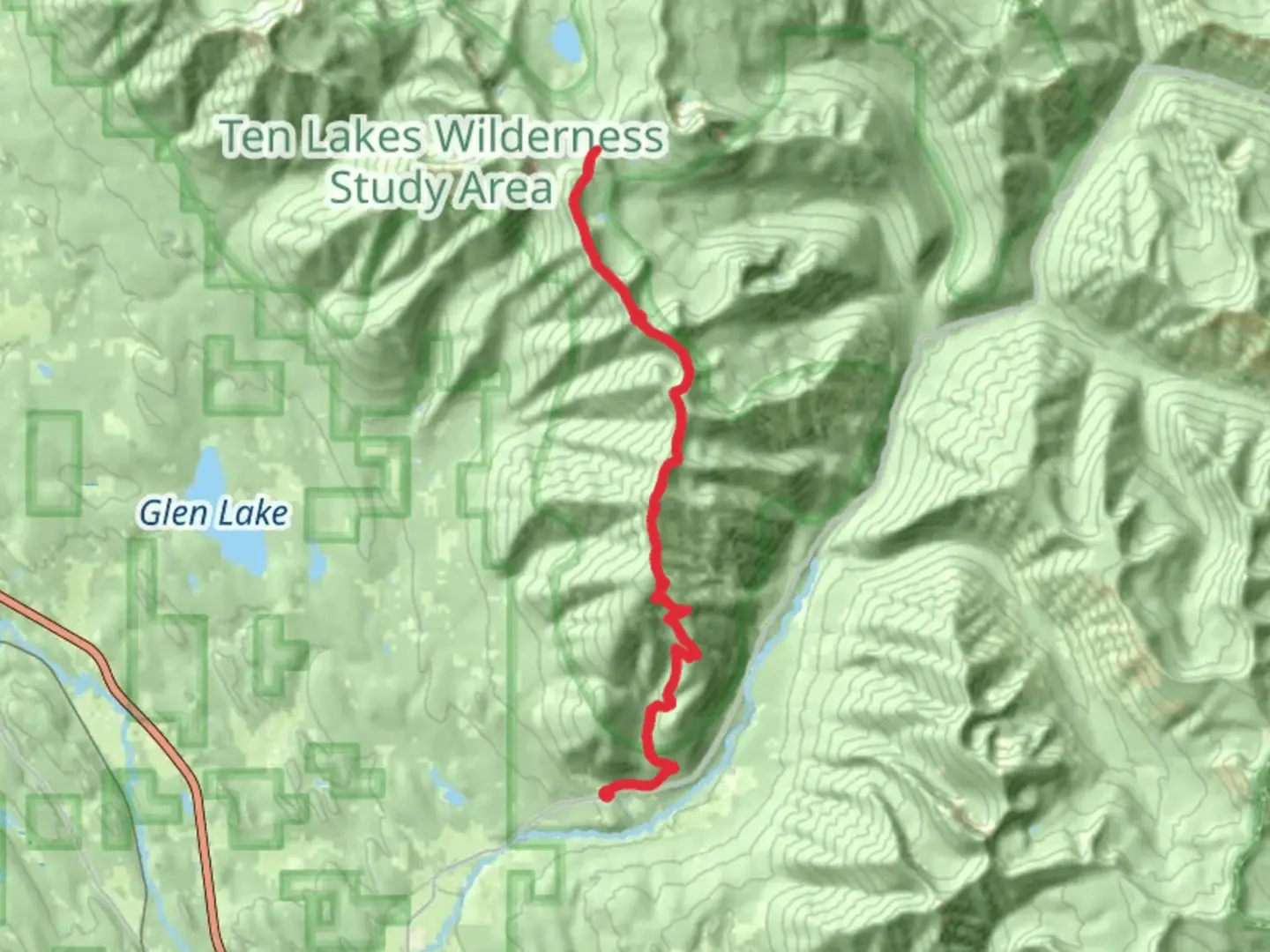An image depicting the trail Gibraltor Ridge Trail and its surrounding area.