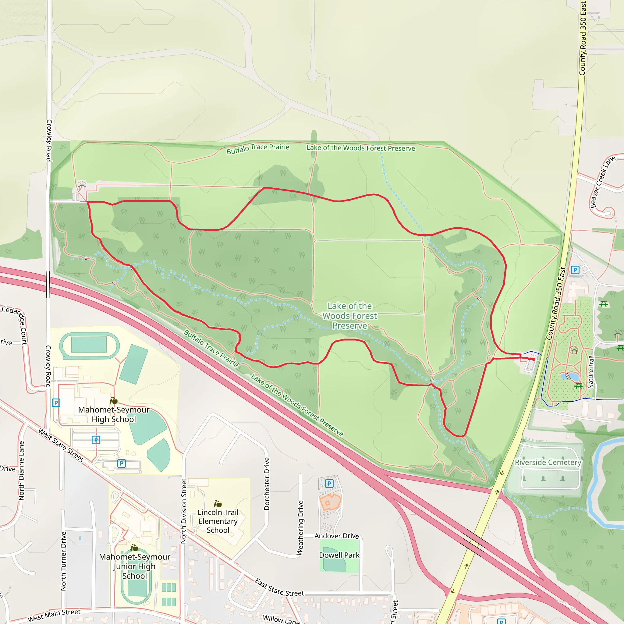 Five Mile Loop Trail mobile static map