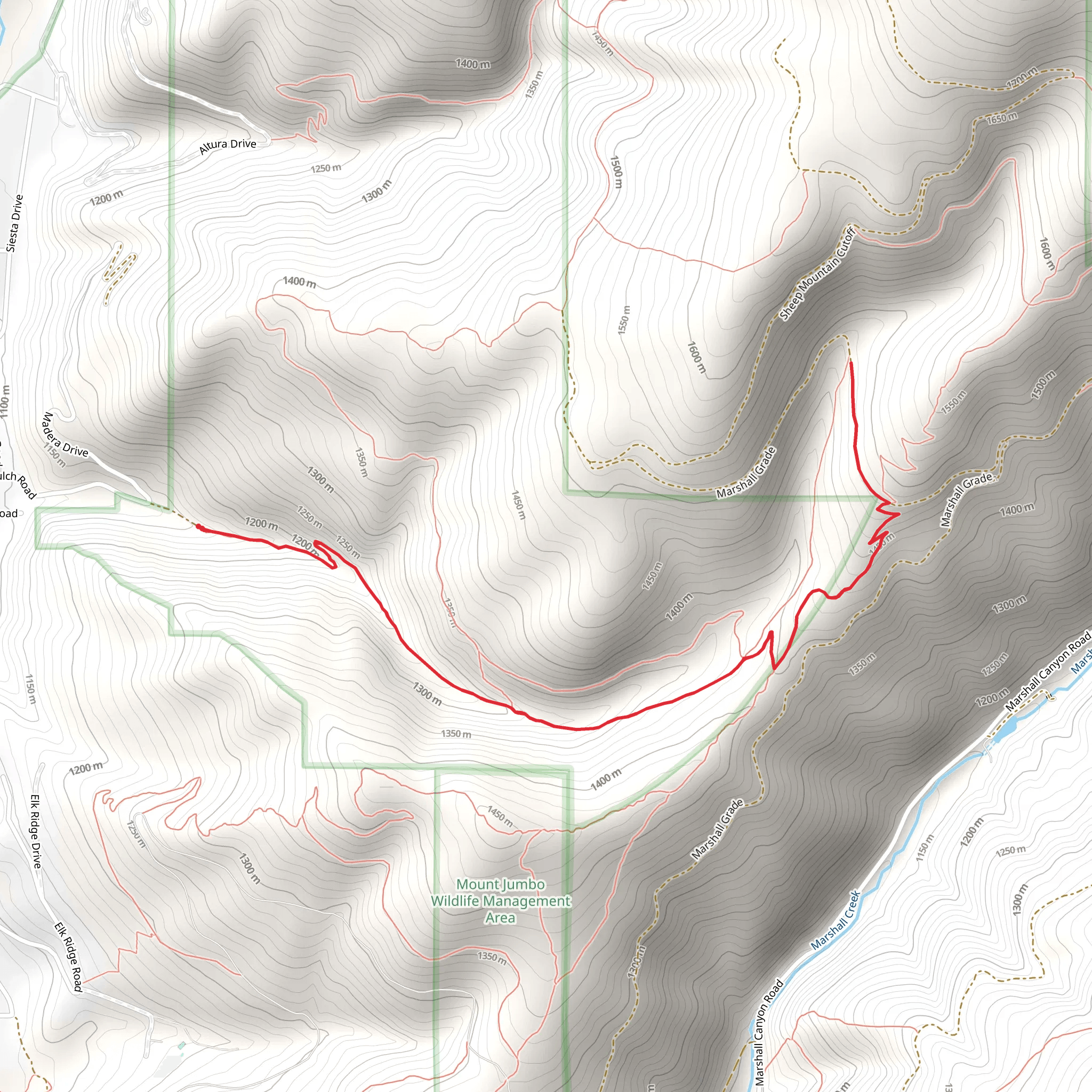 Woods Gulch Out and Back mobile static map